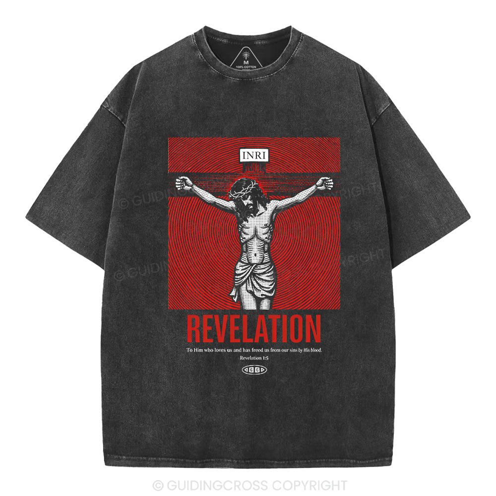 Revelation Who Loves Us Christian Washed T-Shirt