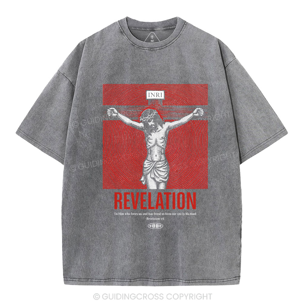 Revelation Who Loves Us Christian Washed T-Shirt