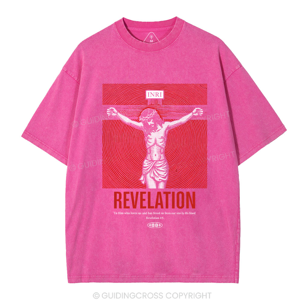 Revelation Who Loves Us Christian Washed T-Shirt