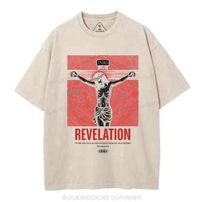 Revelation Who Loves Us Christian Washed T-Shirt