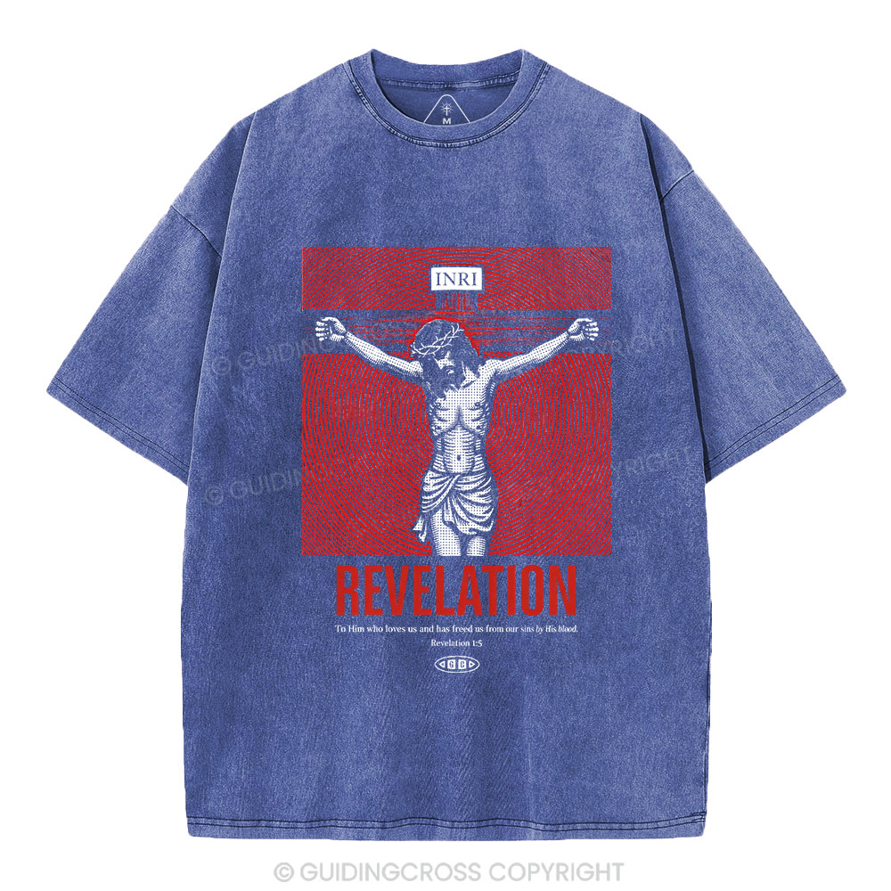 Revelation Who Loves Us Christian Washed T-Shirt