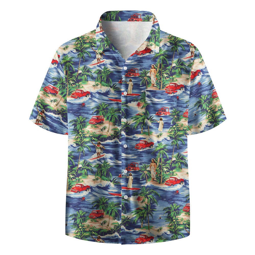 Frist Of All I'm God Pieces Christian Hawaiian Shirt Sale - GuidingCross