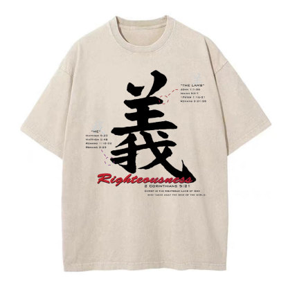Righteousness Christian Washed T-Shirt
