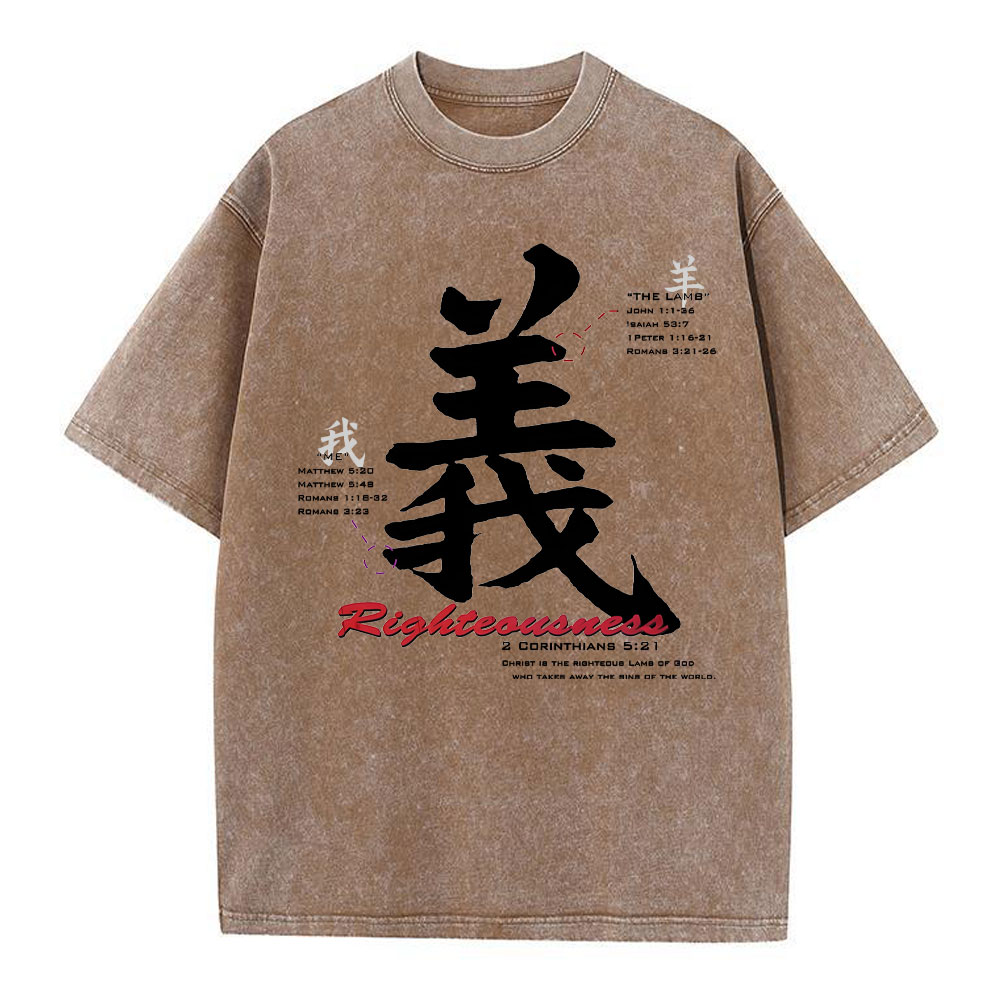 Righteousness Christian Washed T-Shirt