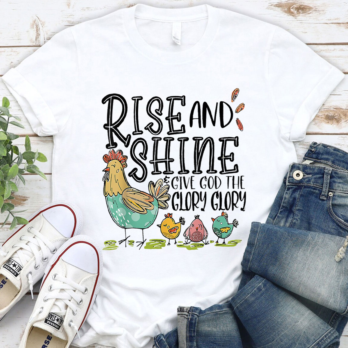 Rise And Shining Christian TShirt Sale GuidingCross