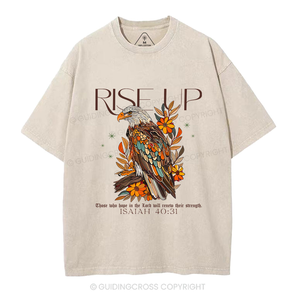 Rise Up Eagle Christian Washed T-Shirt