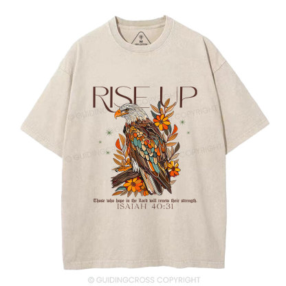 Rise Up Eagle Christian Washed T-Shirt