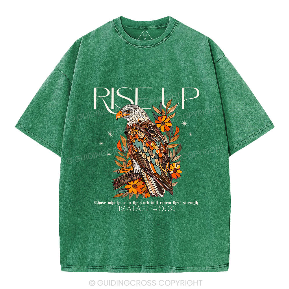 Rise Up Eagle Christian Washed T-Shirt