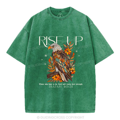 Rise Up Eagle Christian Washed T-Shirt