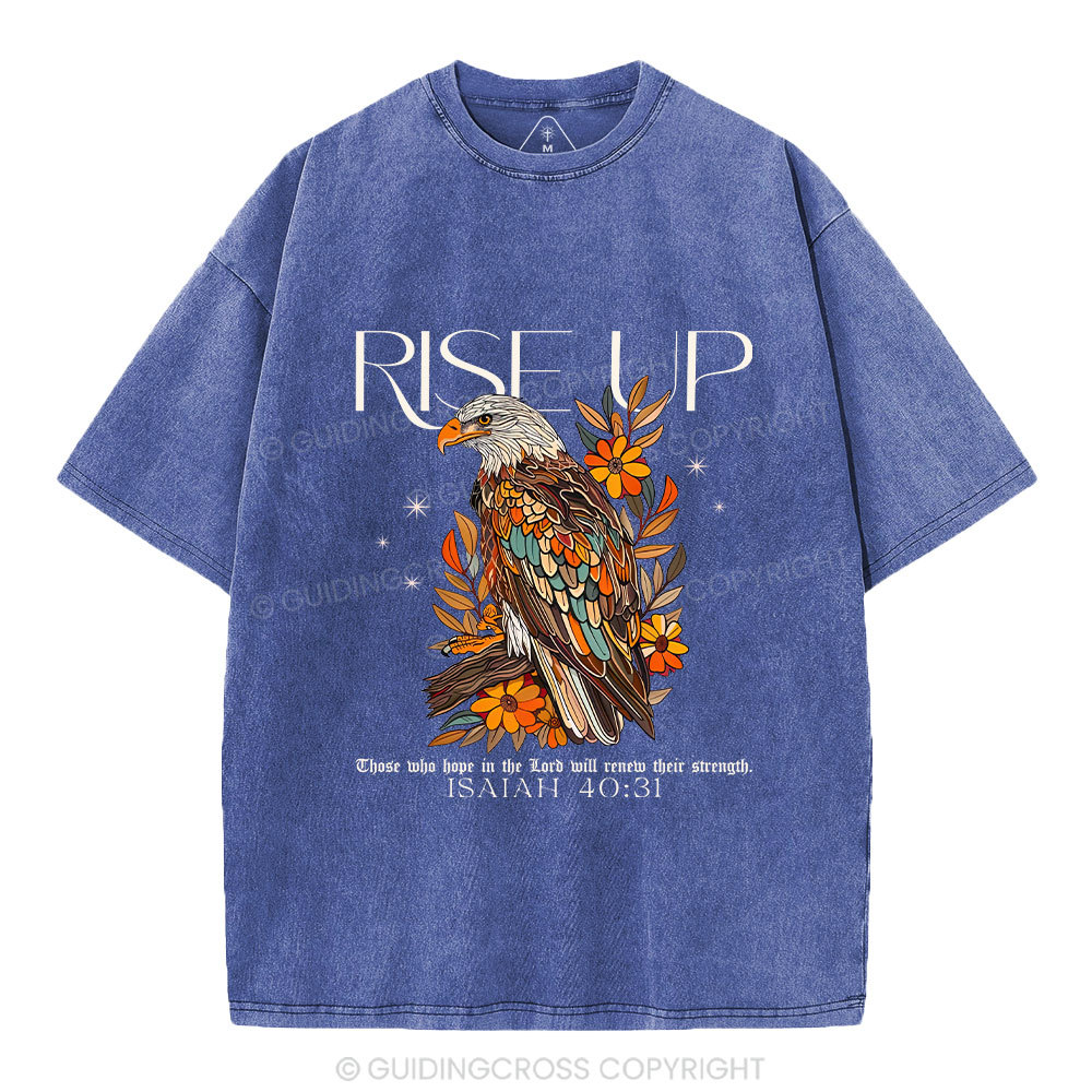 Rise Up Eagle Christian Washed T-Shirt