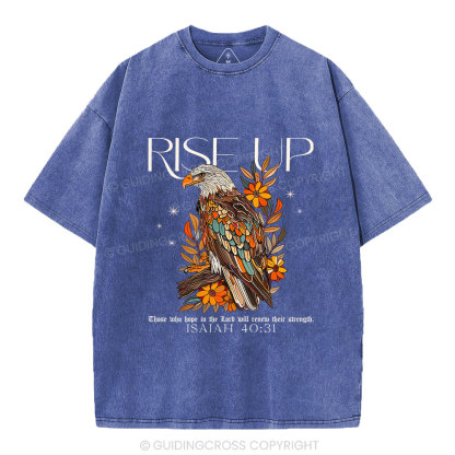 Rise Up Eagle Christian Washed T-Shirt