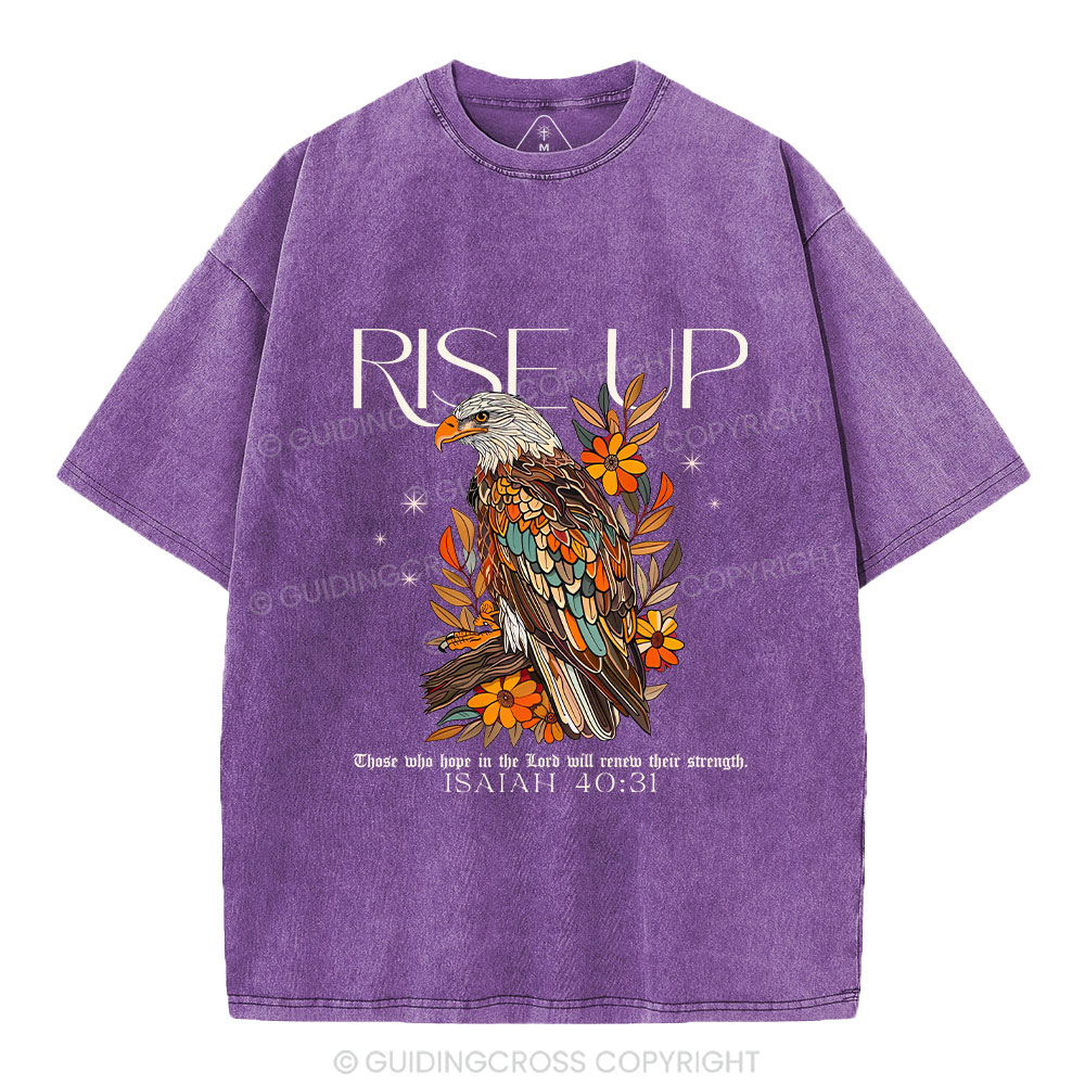 Rise Up Eagle Christian Washed T-Shirt