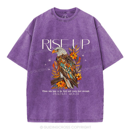 Rise Up Eagle Christian Washed T-Shirt