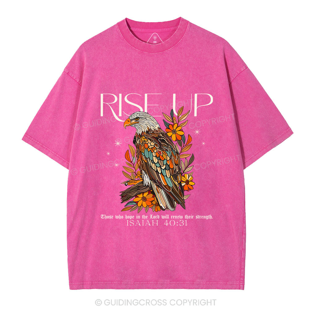 Rise Up Eagle Christian Washed T-Shirt