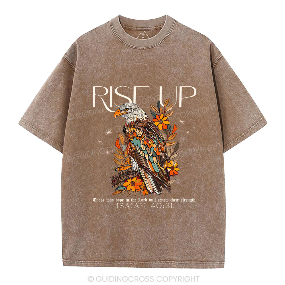 Rise Up Eagle Christian Washed T-Shirt