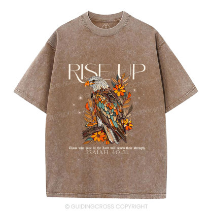 Rise Up Eagle Christian Washed T-Shirt