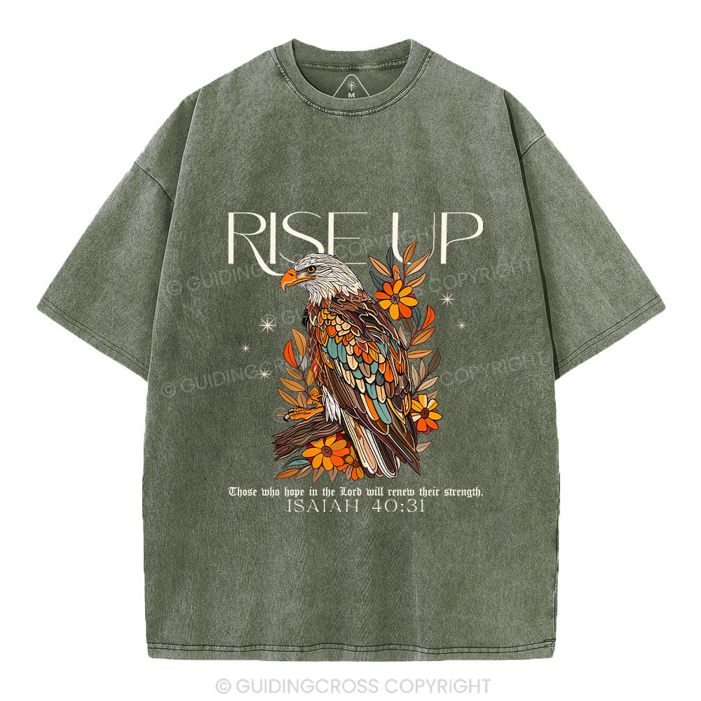 Rise Up Eagle Christian Washed T-Shirt