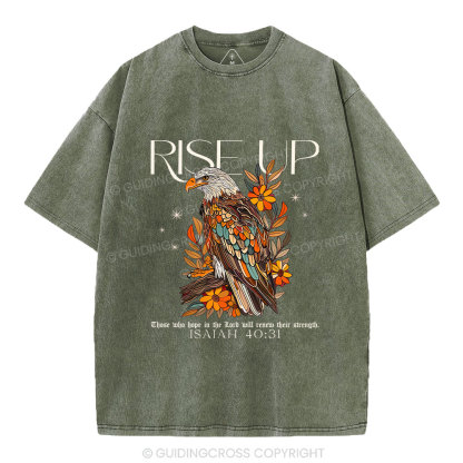 Rise Up Eagle Christian Washed T-Shirt