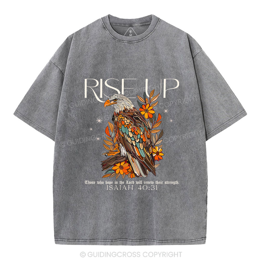 Rise Up Eagle Christian Washed T-Shirt