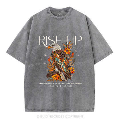 Rise Up Eagle Christian Washed T-Shirt