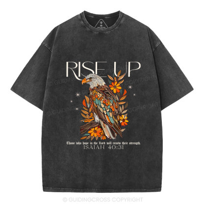 Rise Up Eagle Christian Washed T-Shirt