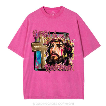Risen And Redeemed Christian Washed T-Shirt