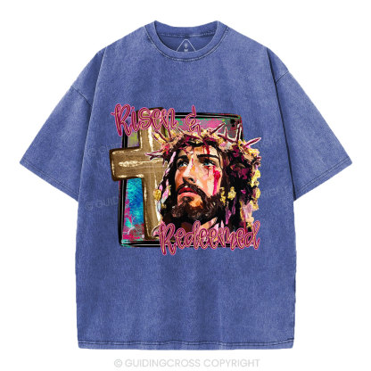 Risen And Redeemed Christian Washed T-Shirt