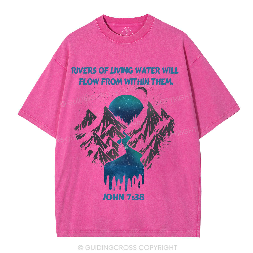 Rivers Of Living Water Christian Washed T-Shirt