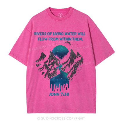 Rivers Of Living Water Christian Washed T-Shirt