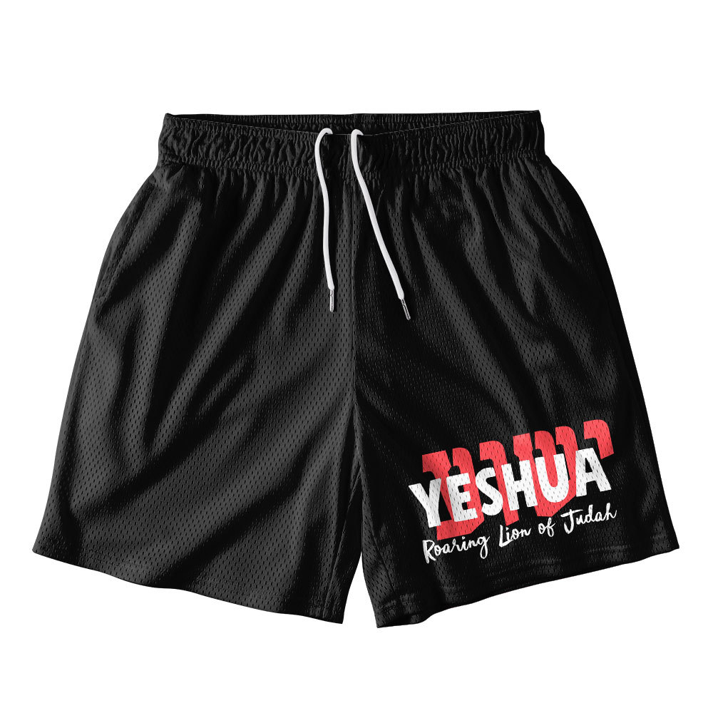 Yeshua Raoring Lion Of Judah Christian Mesh Shorts