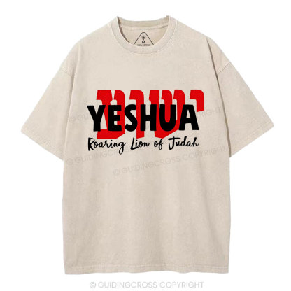 Roaring Lion Of Judah Christian Washed T-Shirt