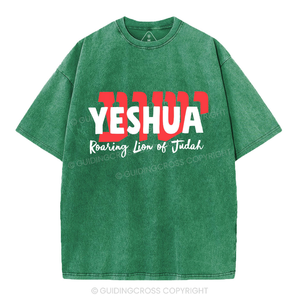 Roaring Lion Of Judah Christian Washed T-Shirt