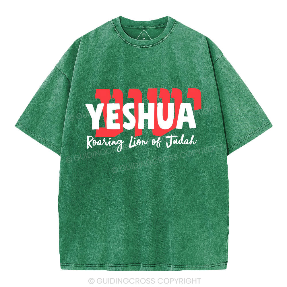 Roaring Lion Of Judah Christian Washed T-Shirt