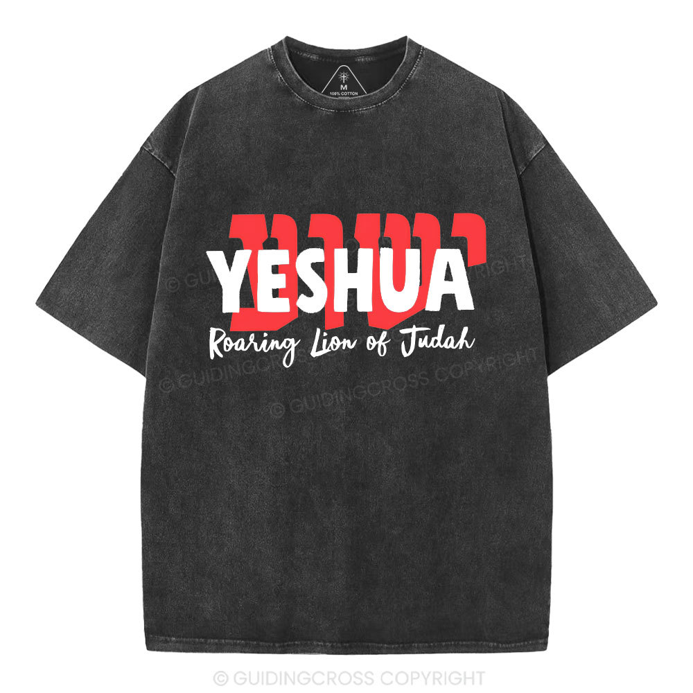 Roaring Lion Of Judah Christian Washed T-Shirt