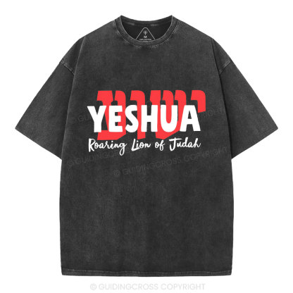 Roaring Lion Of Judah Christian Washed T-Shirt