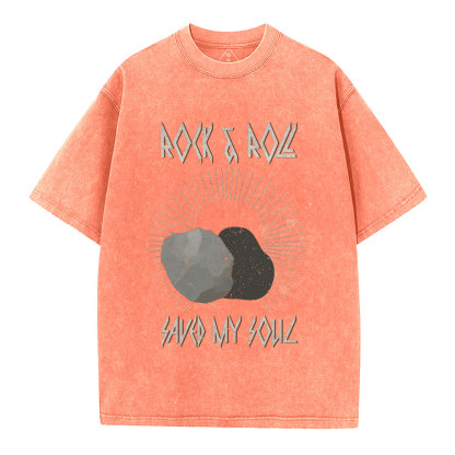 Rock And Roll Saved My Soul Christian Washed T-Shirt