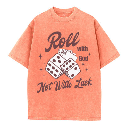 Roll With God Christian Washed T-Shirt
