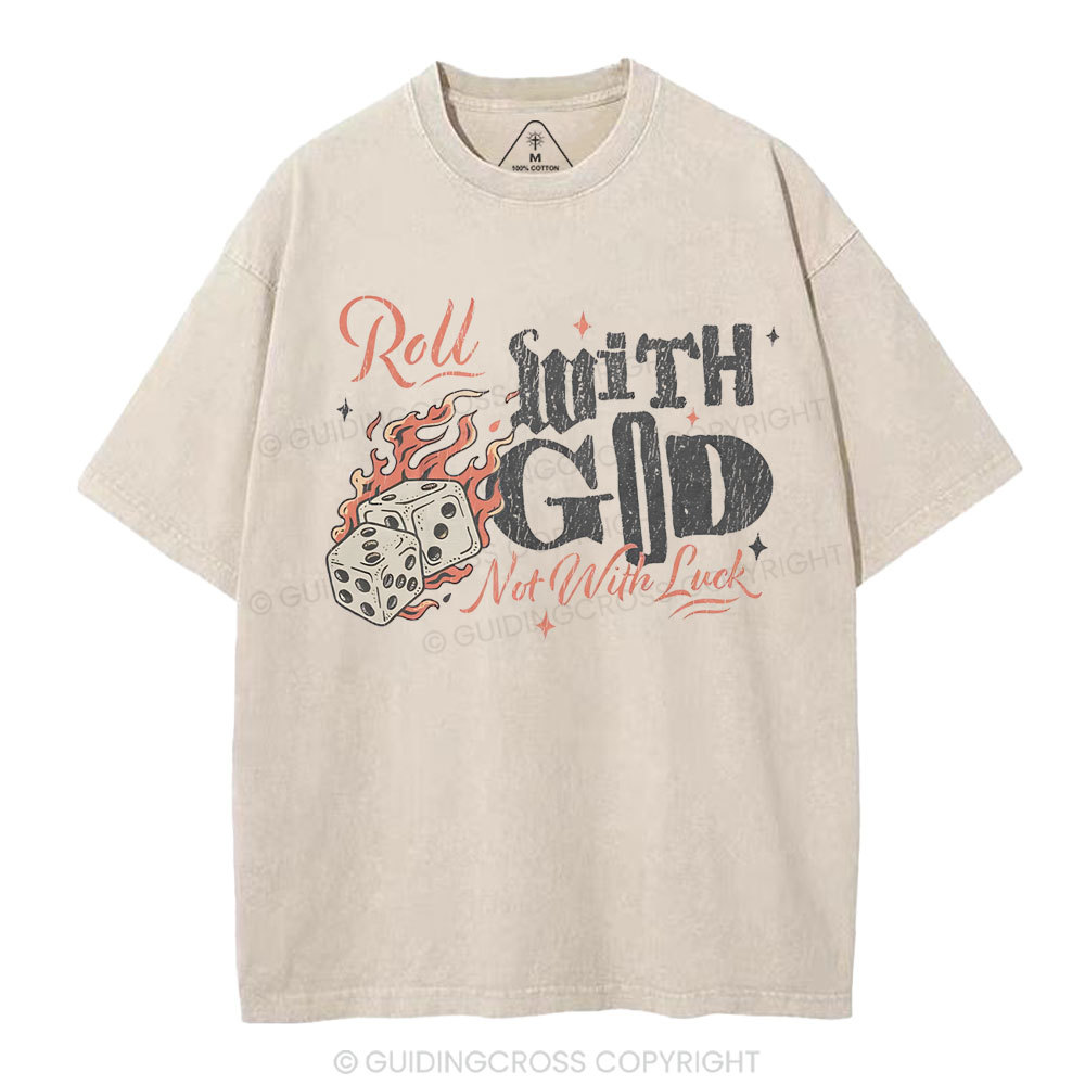 Roll With God Christian Washed T-Shirt