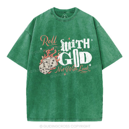 Roll With God Christian Washed T-Shirt
