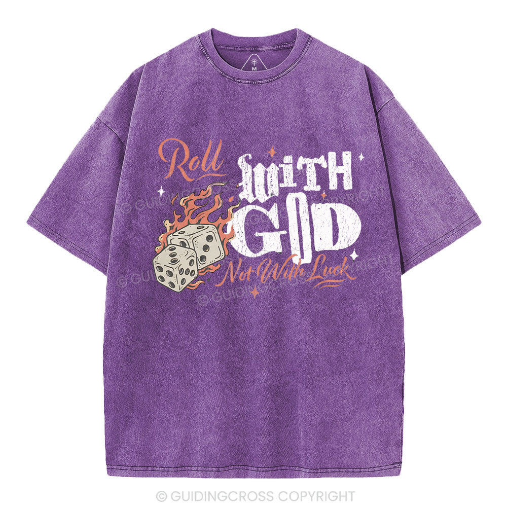 Roll With God Christian Washed T-Shirt