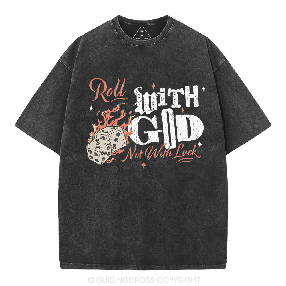 Roll With God Christian Washed T-Shirt