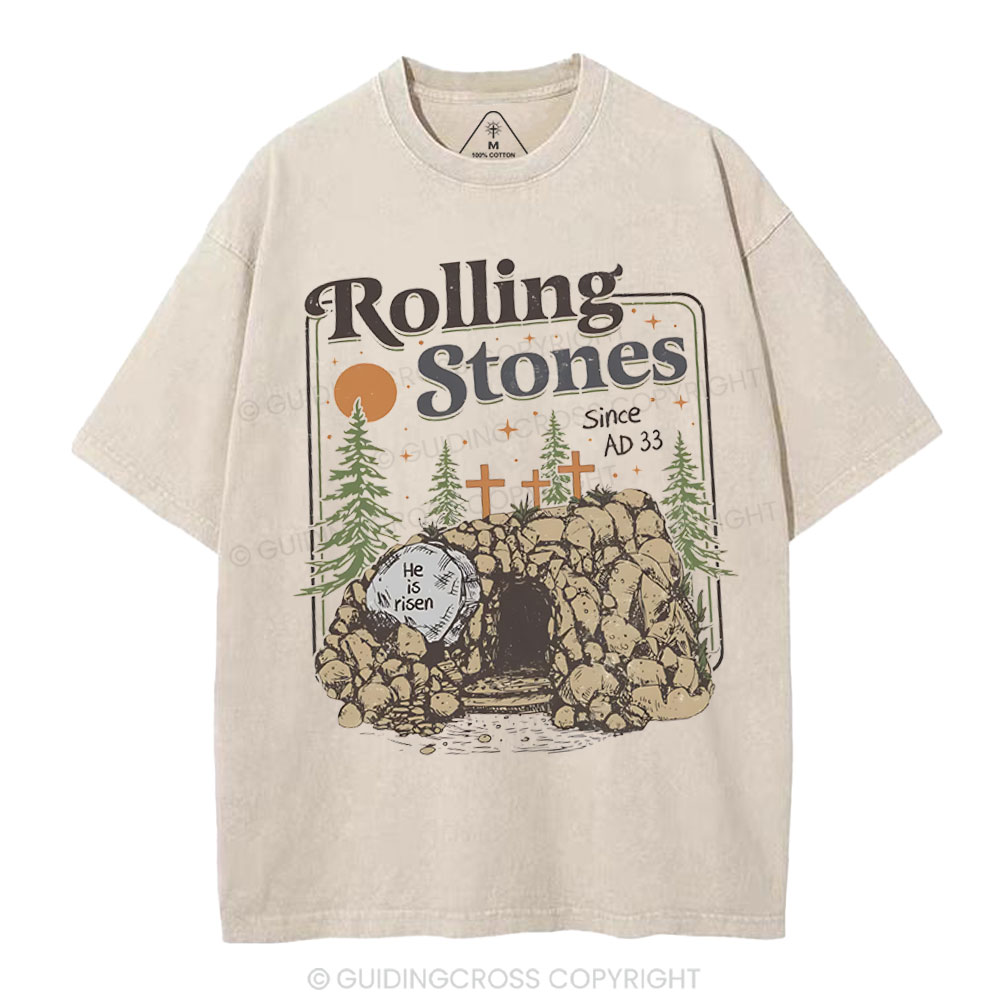 The Stone Was Rolled Away Since AD 33 Boho Christian Washed T