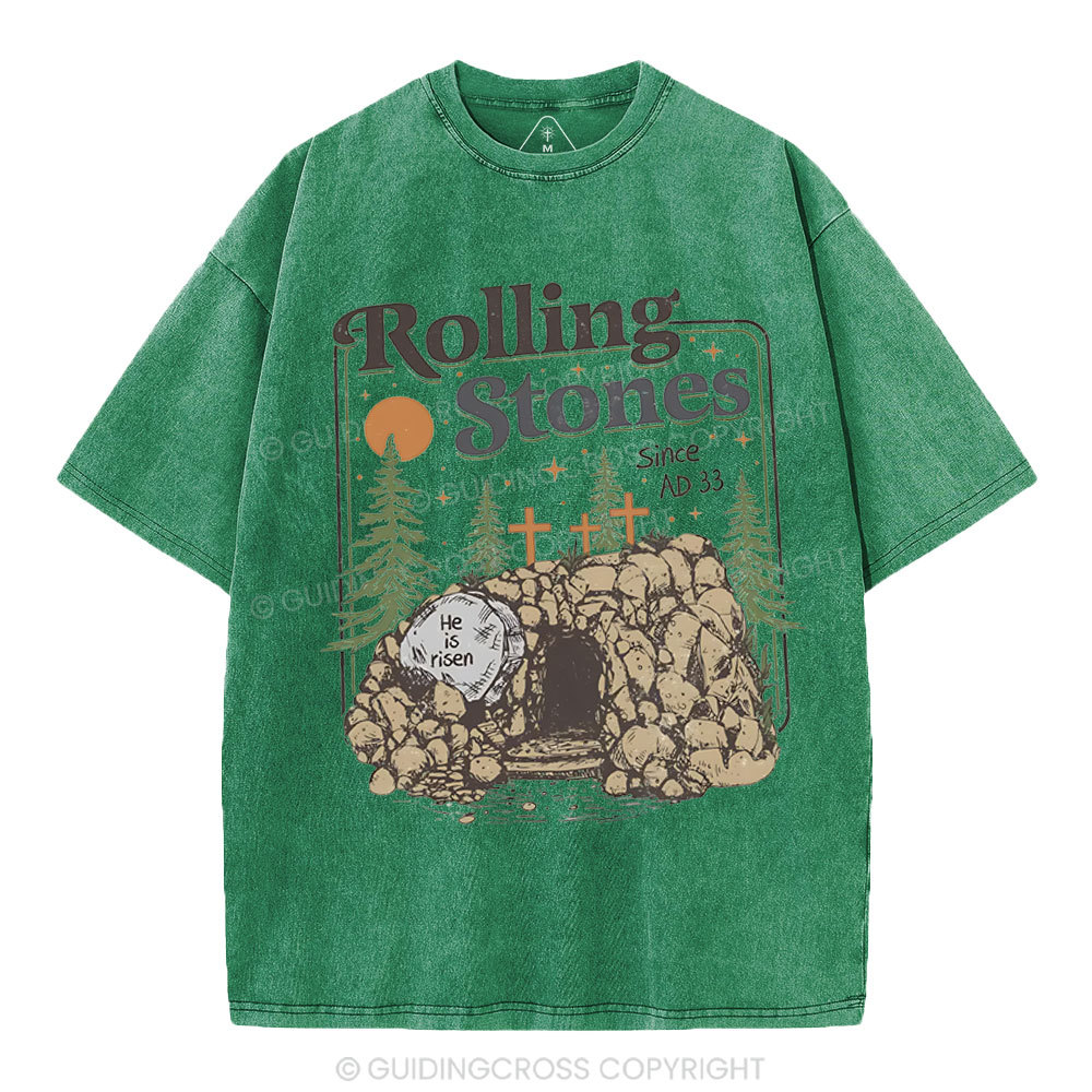 Rolling Stone Since AD 33 Boho  Christian Washed T-Shirt