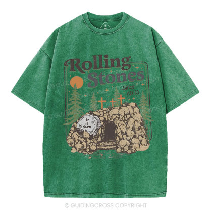 Rolling Stone Since AD 33 Boho  Christian Washed T-Shirt