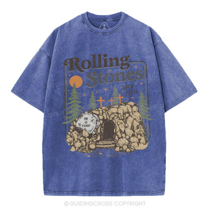 Rolling Stone Since AD 33 Boho  Christian Washed T-Shirt