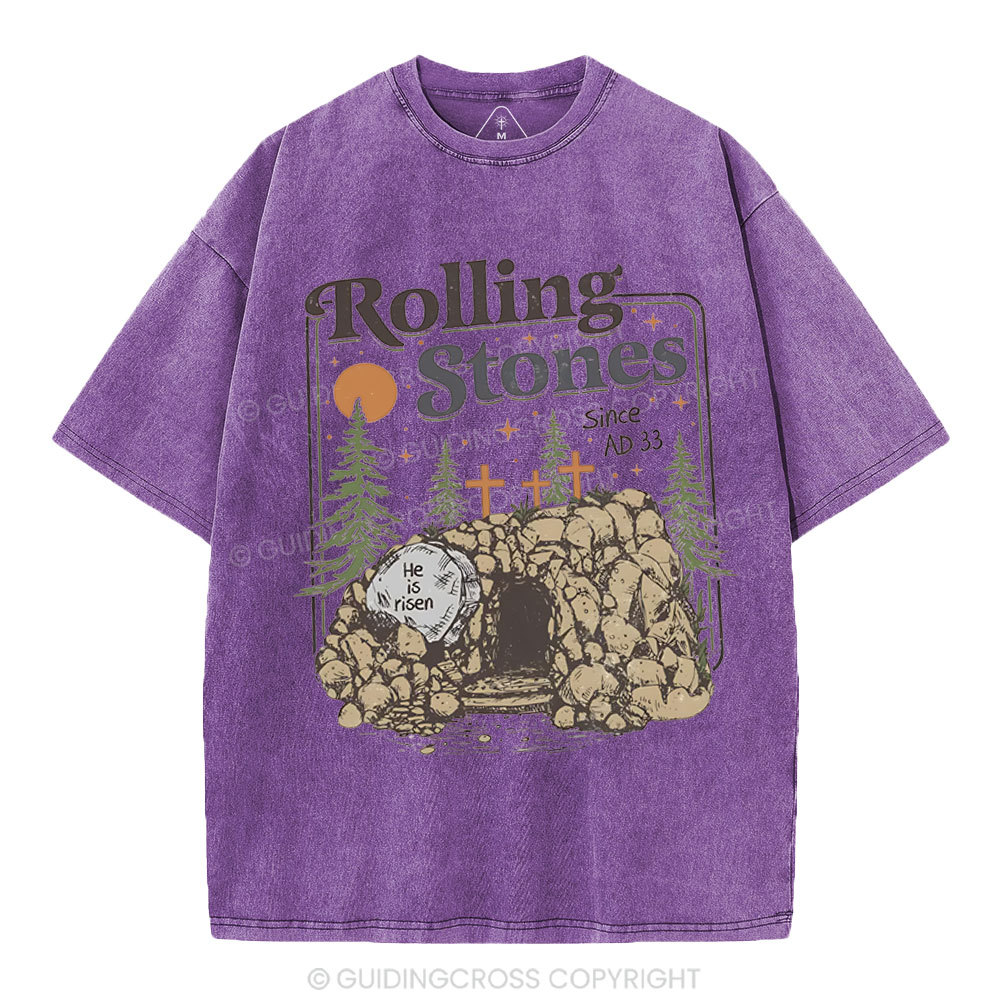 Rolling Stone Since AD 33 Boho  Christian Washed T-Shirt