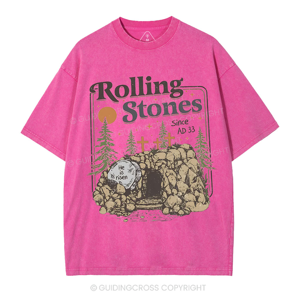 Rolling Stone Since AD 33 Boho  Christian Washed T-Shirt