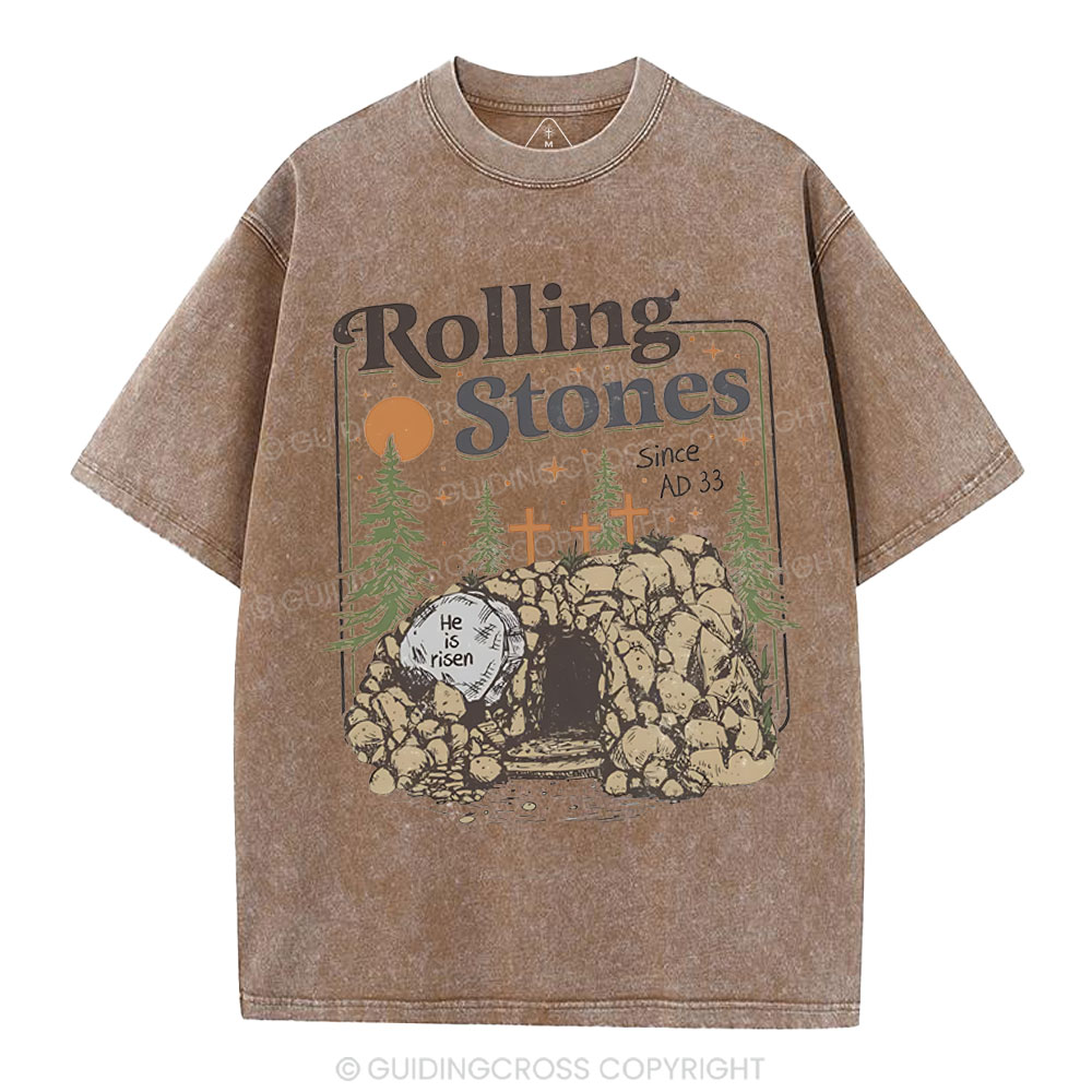Rolling Stone Since AD 33 Boho  Christian Washed T-Shirt