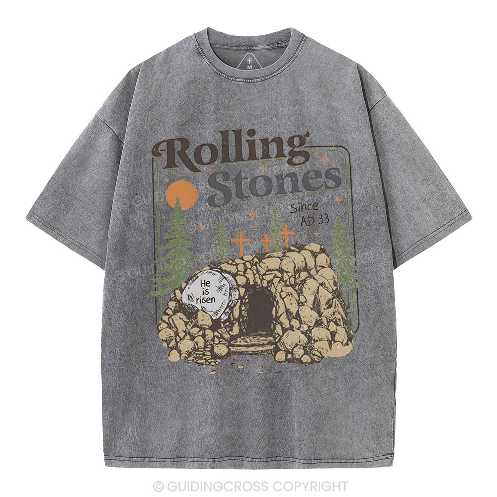 Rolling Stone Since AD 33 Boho  Christian Washed T-Shirt