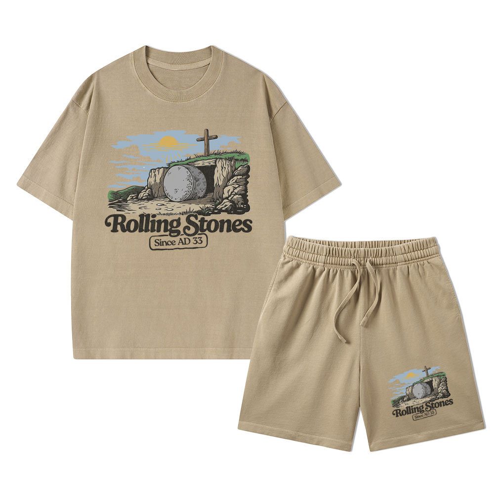 Rolling Stone Sine AD 33 Christian Washed T-Shirt & Shorts